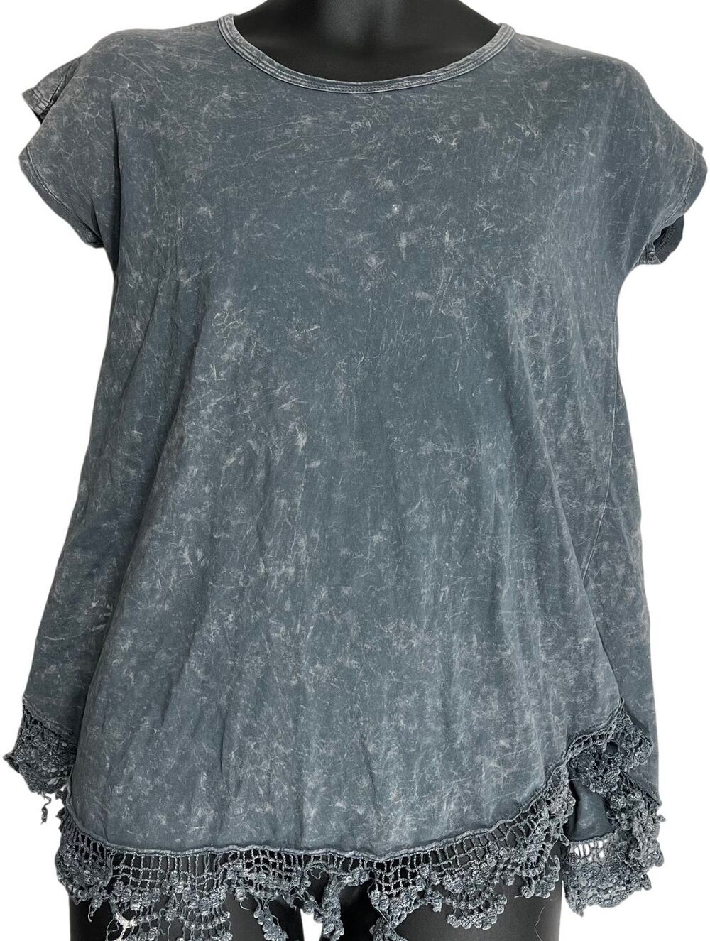 American Age Top Womens Size S Gray 100% Cotton Minimalist Lagenlook Boho Tunic